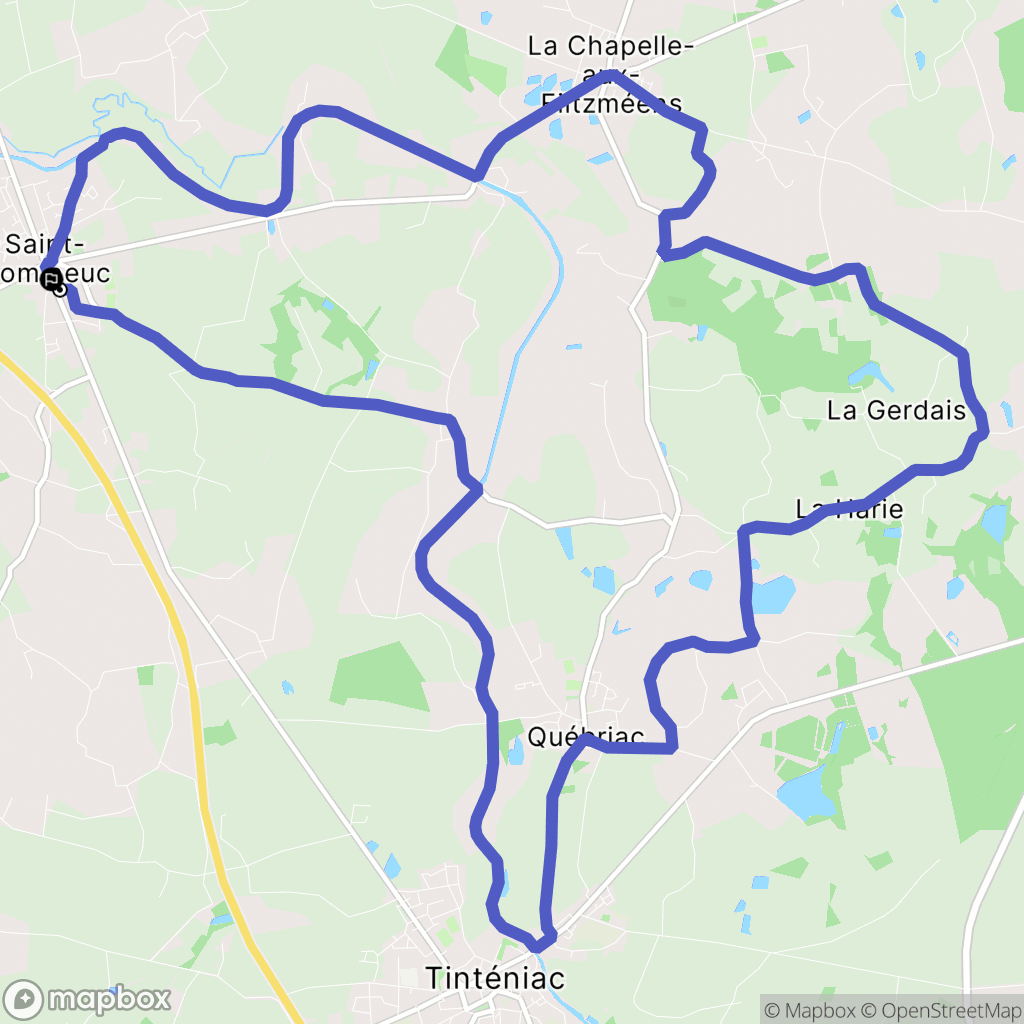 Saint-Domineuc : carte du parcours de randonnée - France