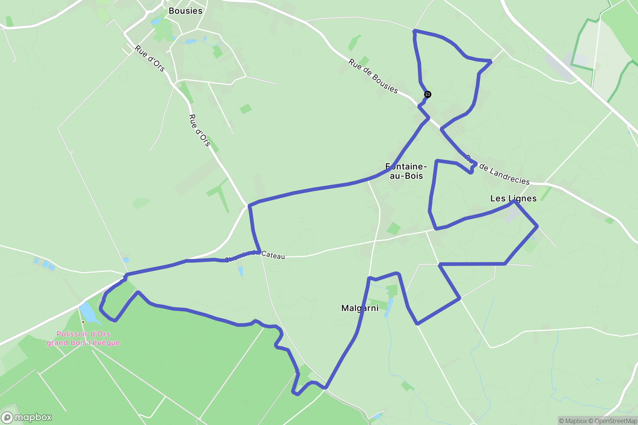 Fontaine-au-Bois : carte du parcours de randonnée - France