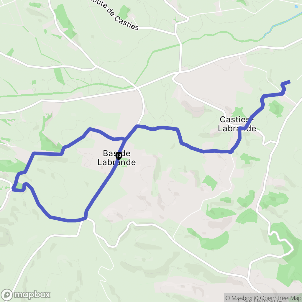 Casties-Labrande : carte du parcours de randonnée - France
