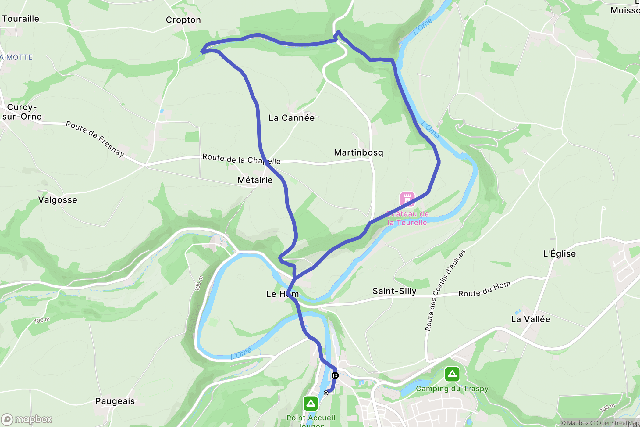 Thury-Harcourt : carte du parcours de randonnée - France