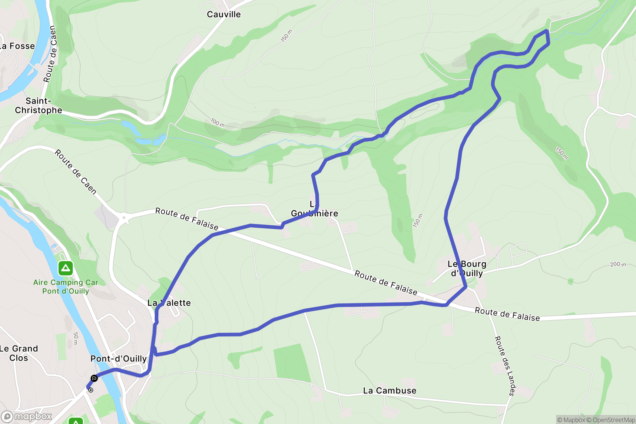 Pont-d'Ouilly : carte du parcours de randonnée - France