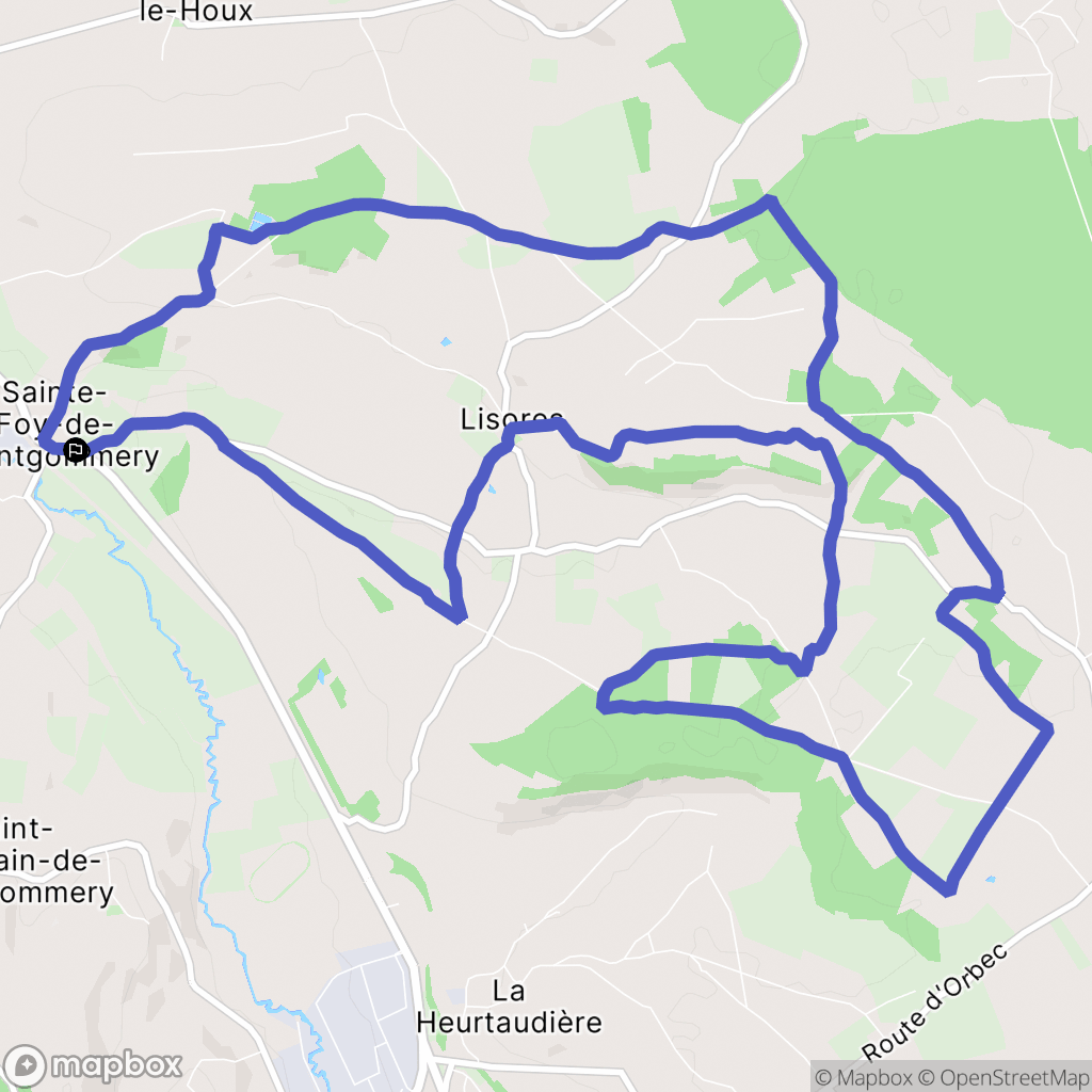 Val-de-Vie (Sainte-Foy-de-Montgommery) : carte du parcours de randonnée - France