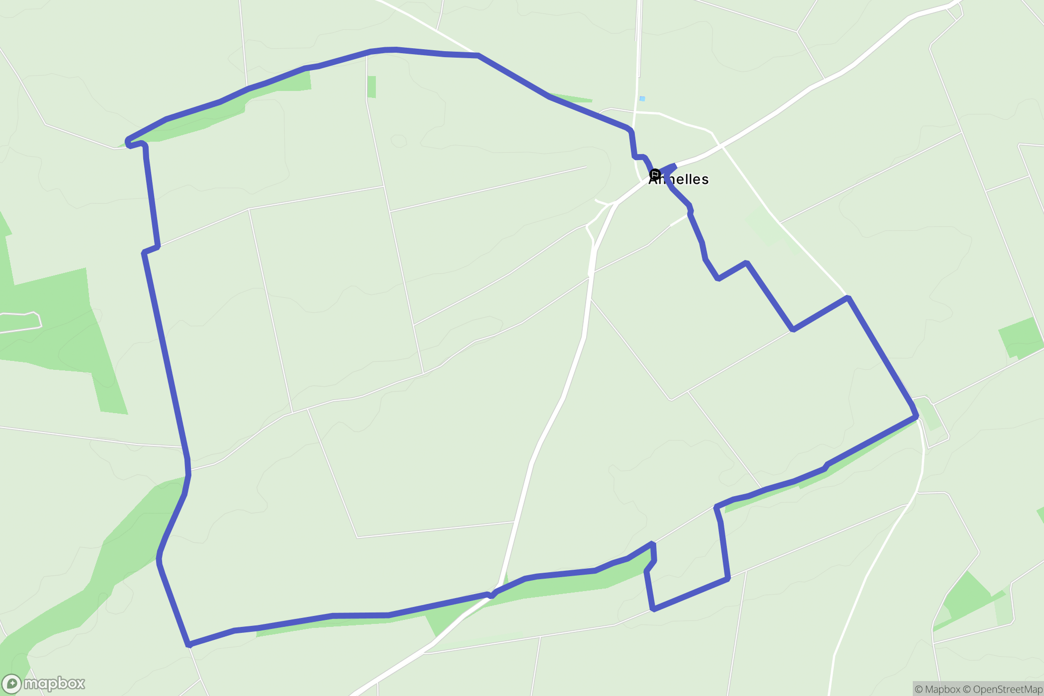 Annelles : carte du parcours de randonnée - France