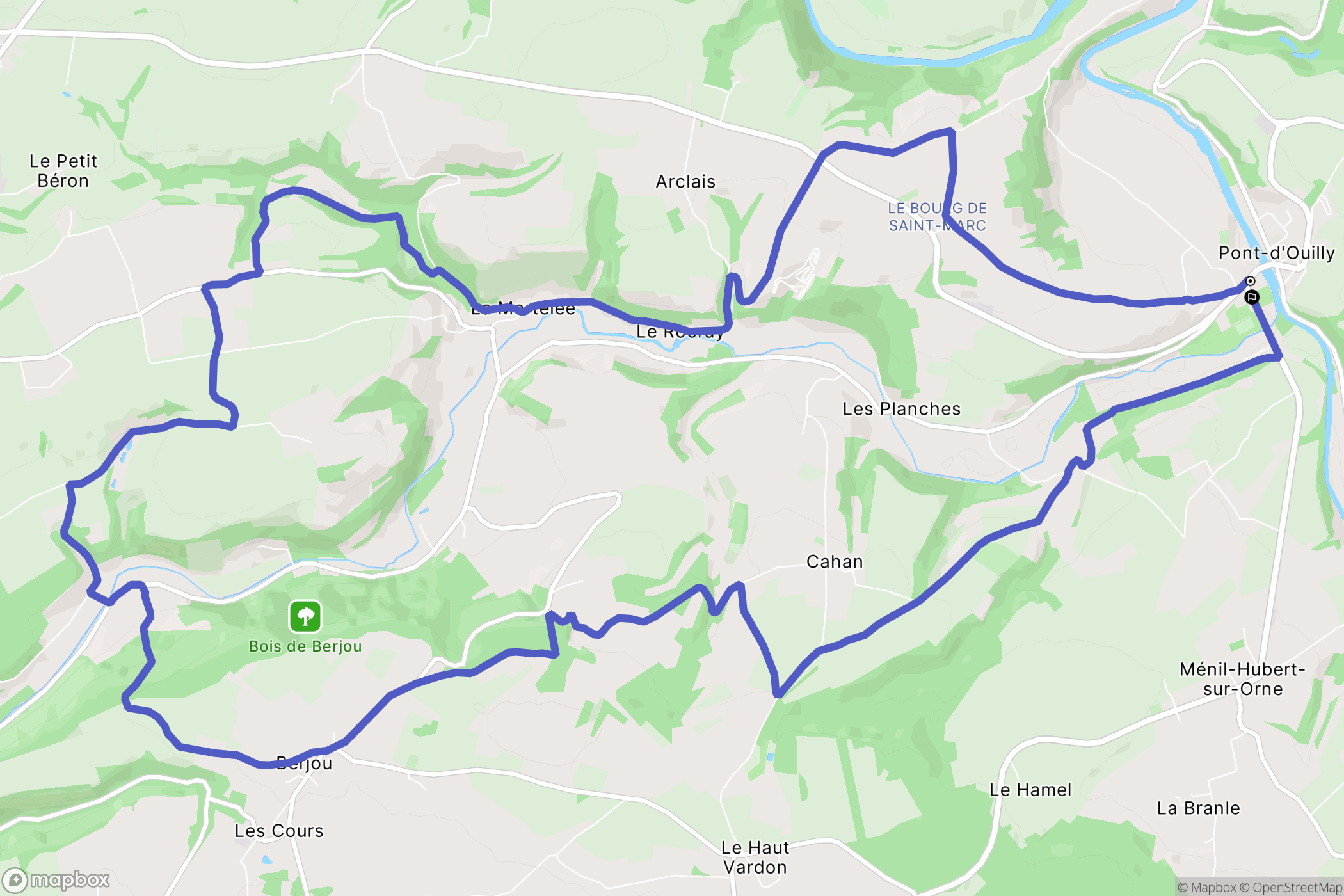 Pont-d'Ouilly : carte du parcours de randonnée - France