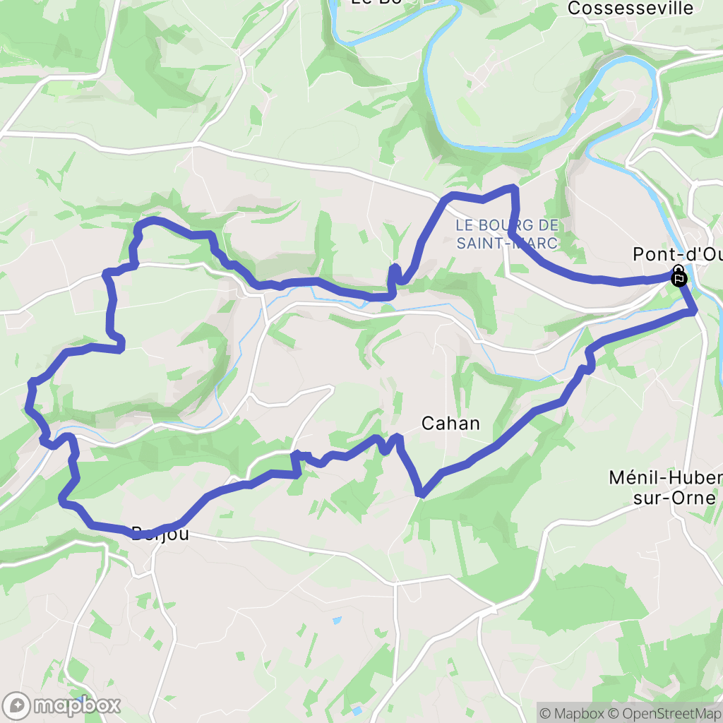 Pont-d'Ouilly : carte du parcours de randonnée - France