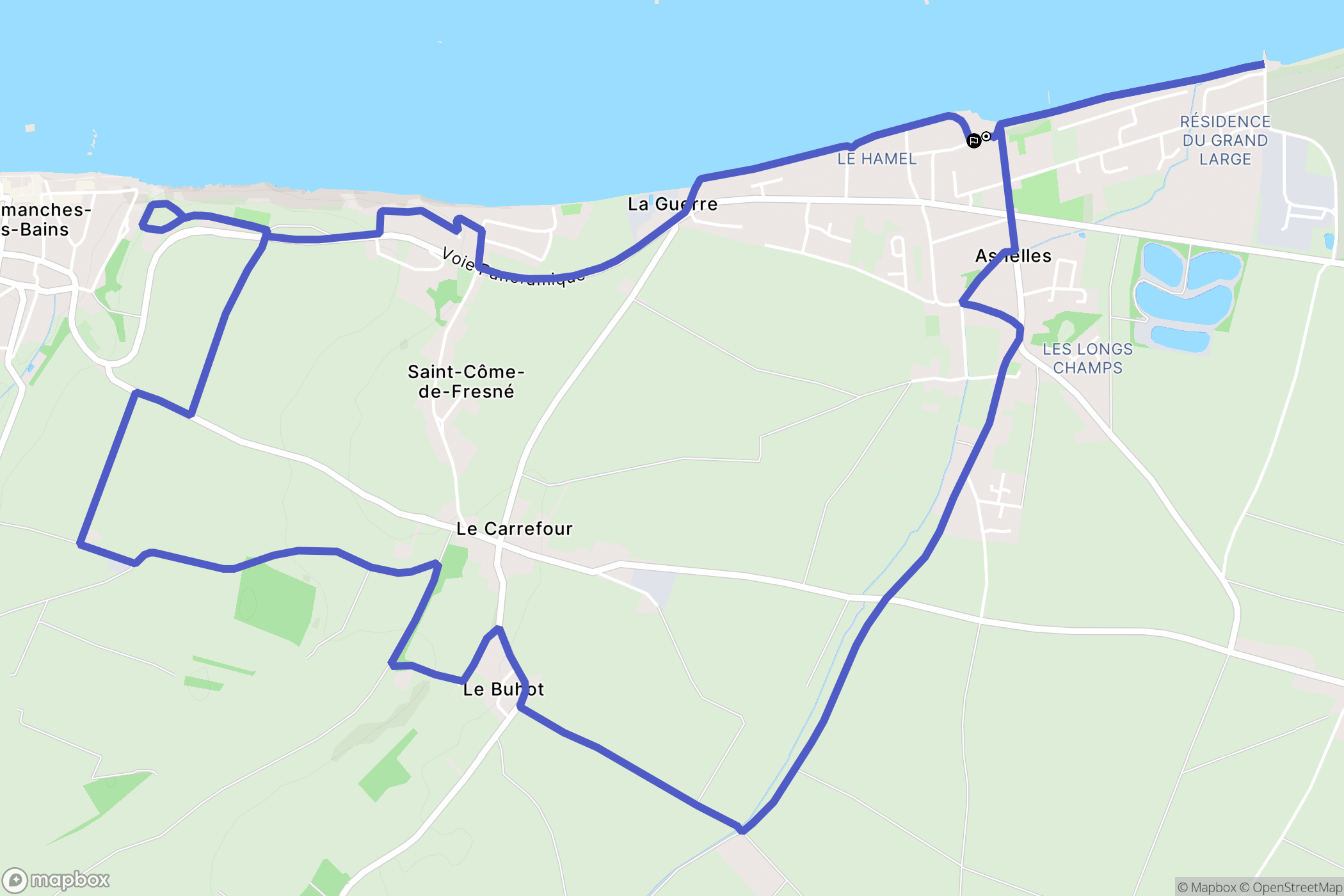 Arromanches-les-Bains : carte du parcours de randonnée - France