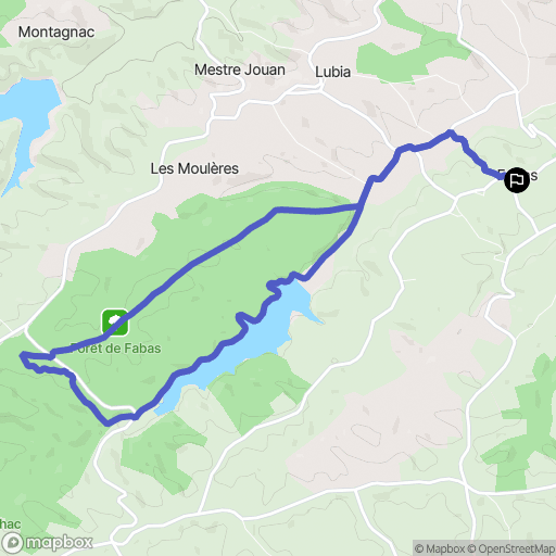 Fabas : carte du parcours de randonnée - France