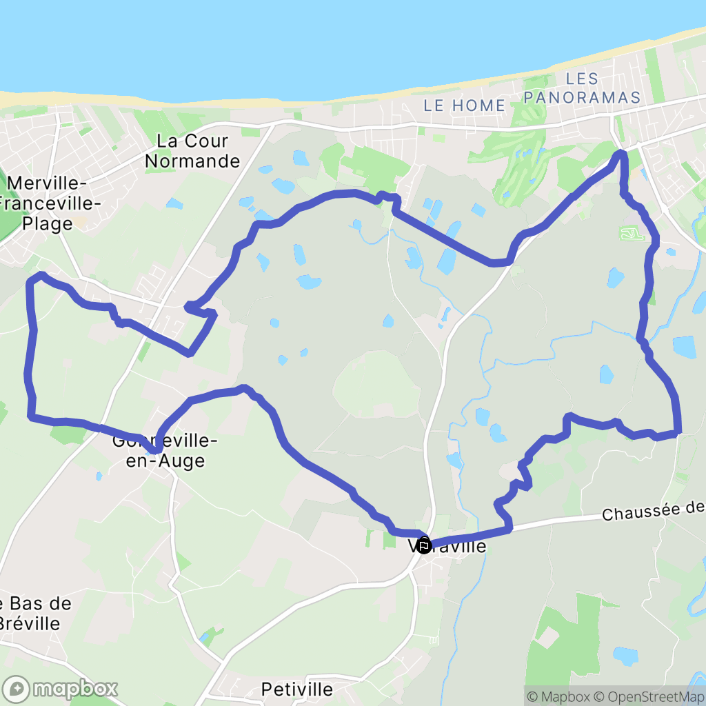 Varaville : carte du parcours de randonnée - France