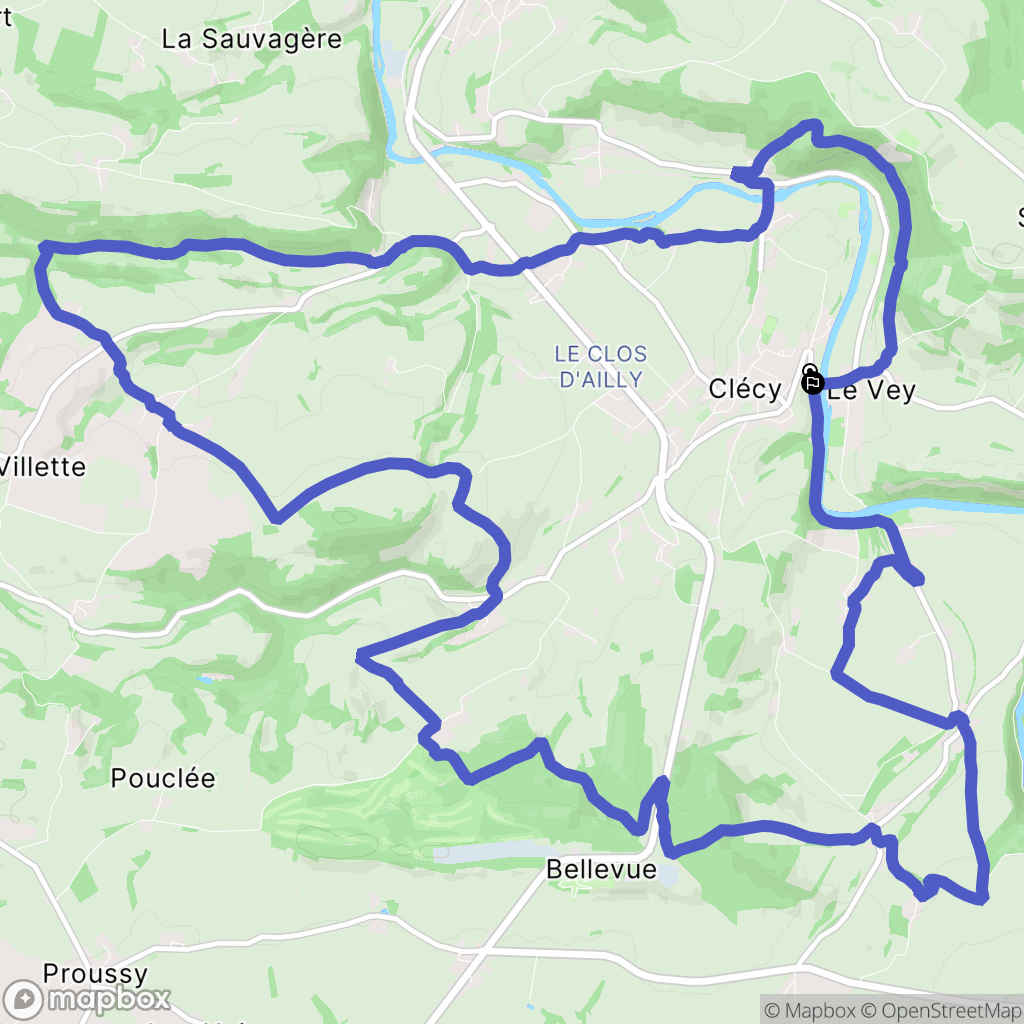 Clécy : carte du parcours de randonnée - France