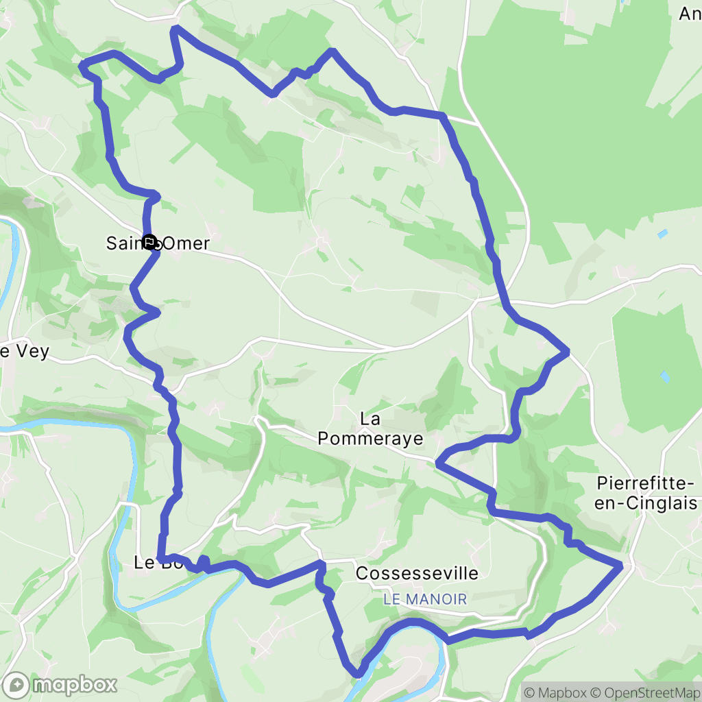 Saint Omer : carte du parcours de randonnée - France