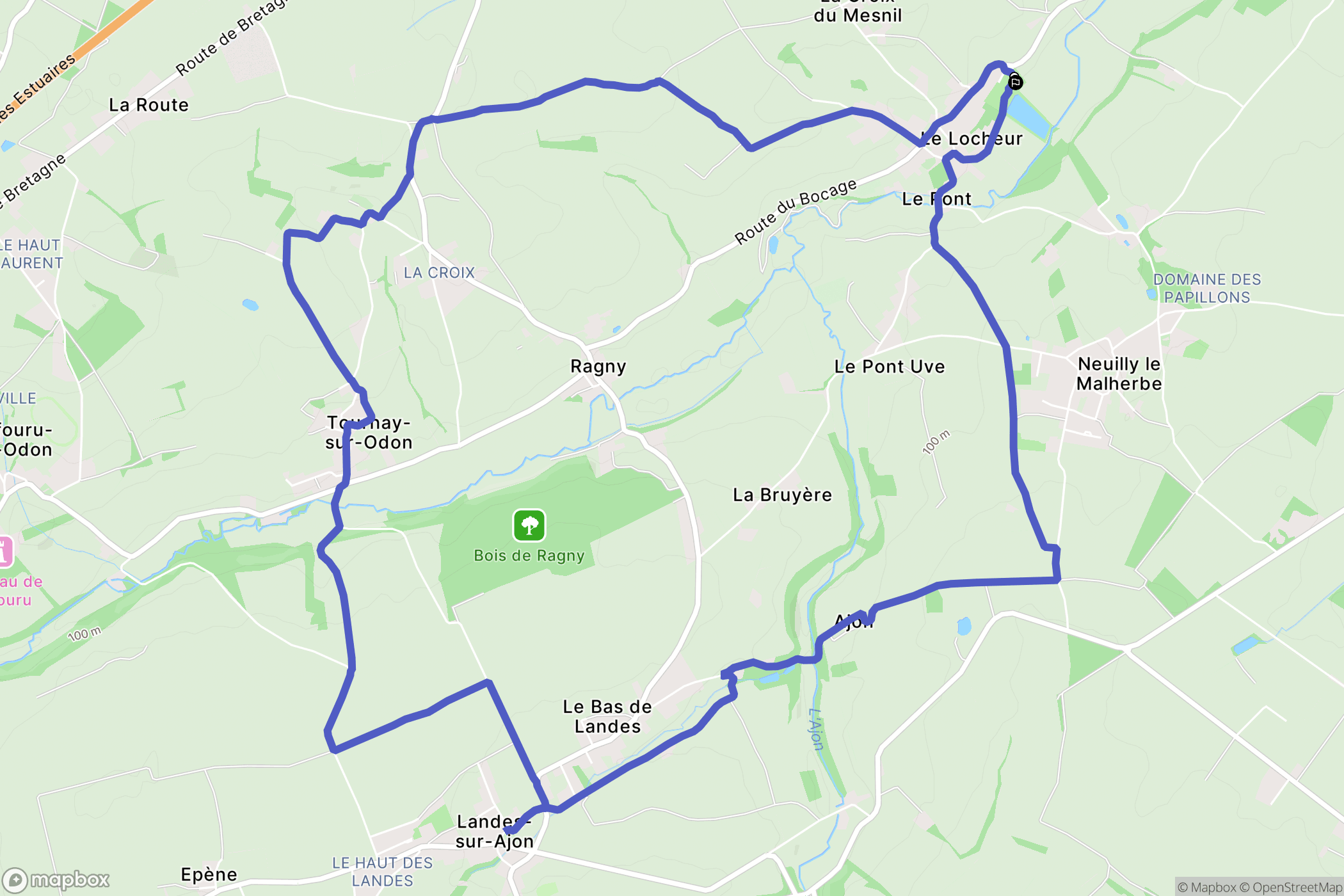 Val d'Arry (Le Locheur) : carte du parcours de randonnée - France