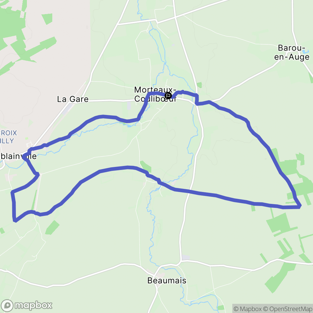 Morteaux-Coulibœuf : carte du parcours de randonnée - France
