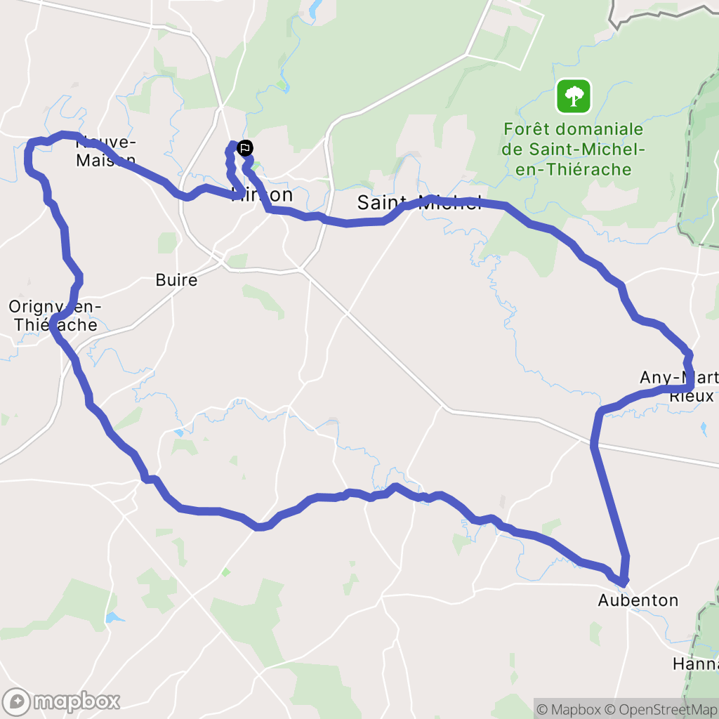 Hirson : carte du parcours de randonnée - France