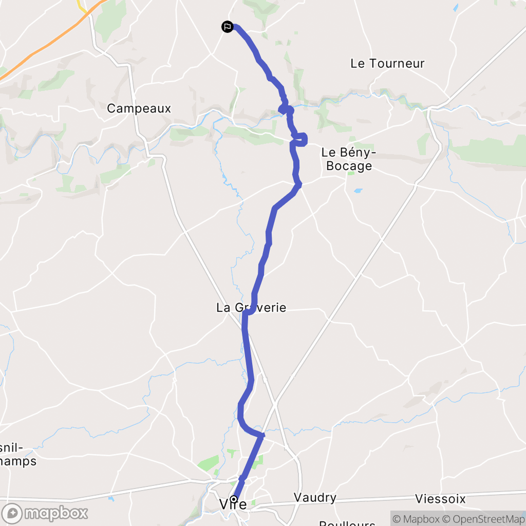 Vire : carte du parcours de randonnée - France