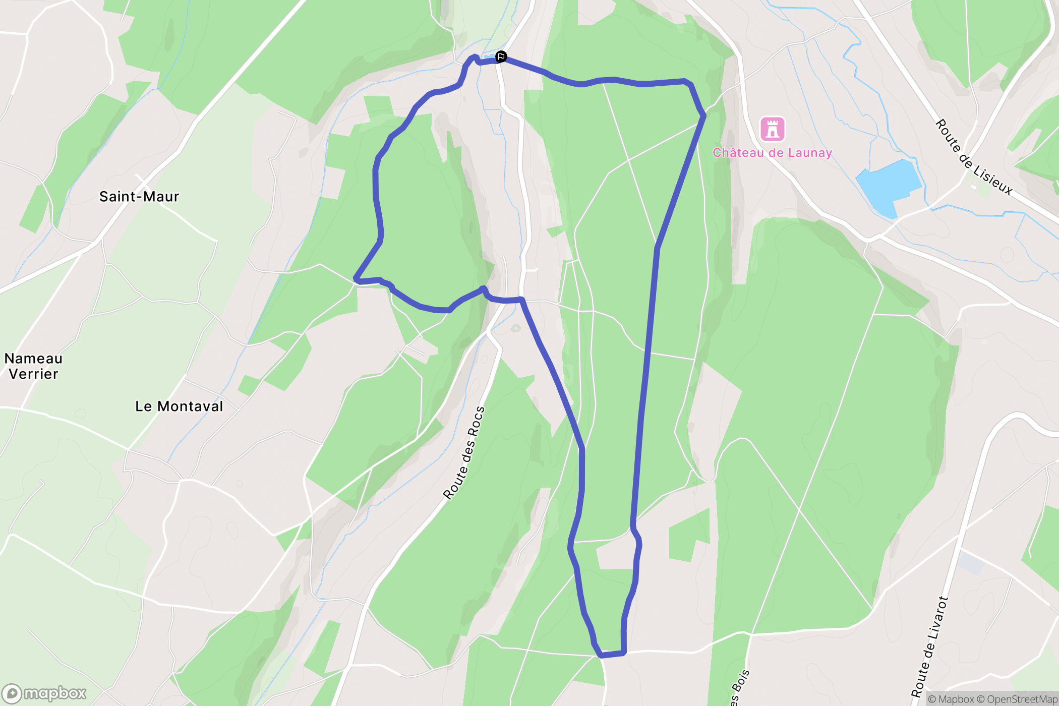 Saint-Martin-de-Bienfaite-la-Cressonnière : carte du parcours de randonnée - France
