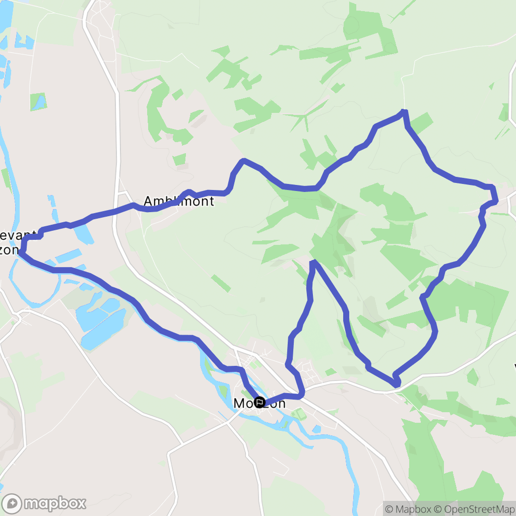 Mouzon : carte du parcours de randonnée - France