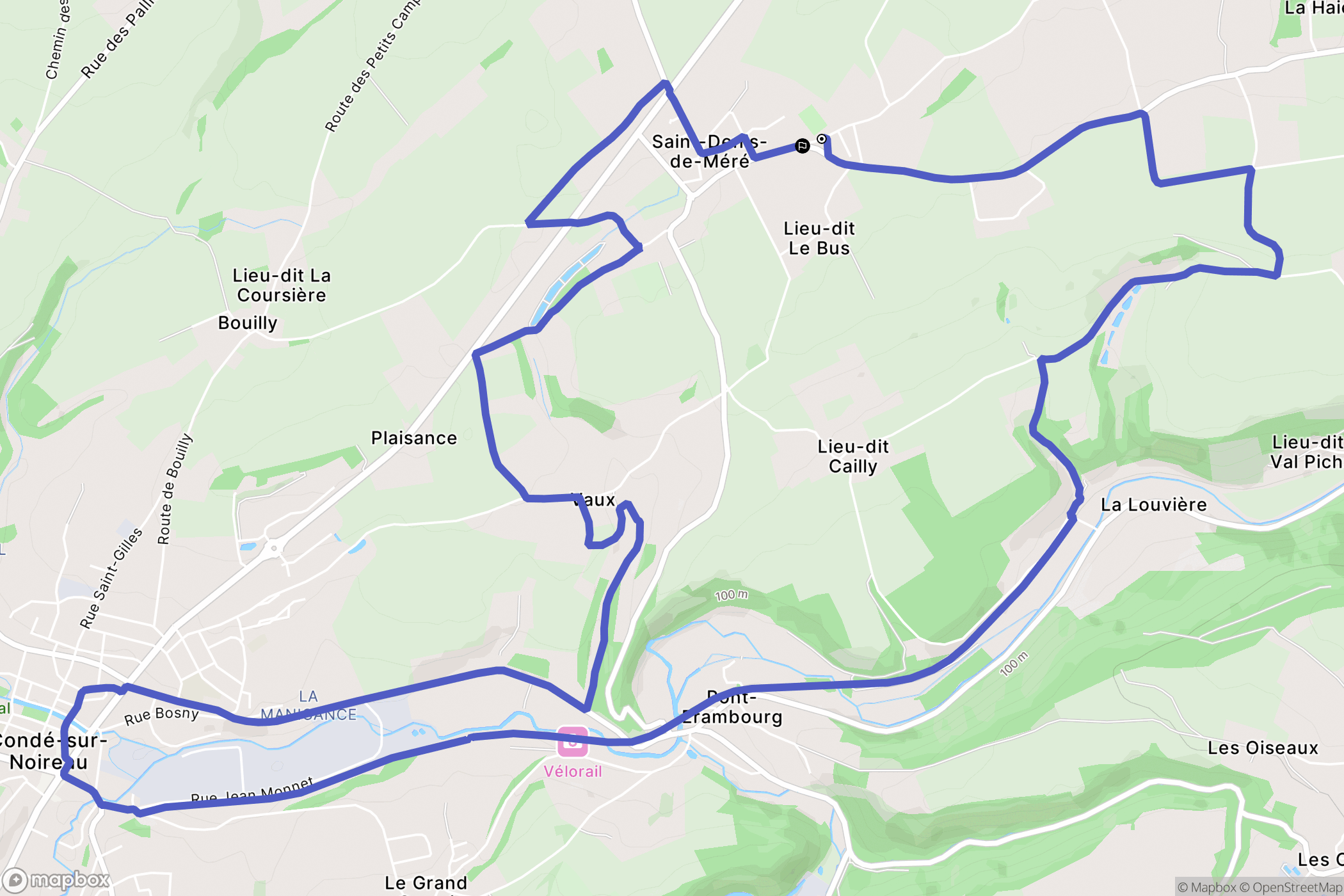 Saint-Denis-de-Méré : carte du parcours de randonnée - France