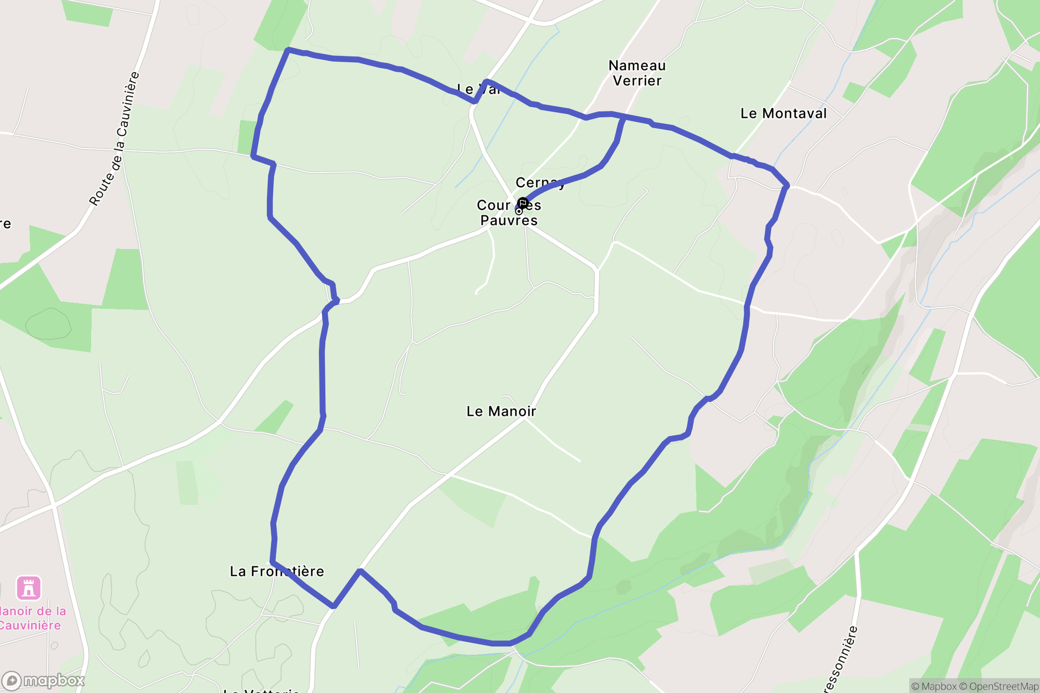 Cernay : carte du parcours de randonnée - France