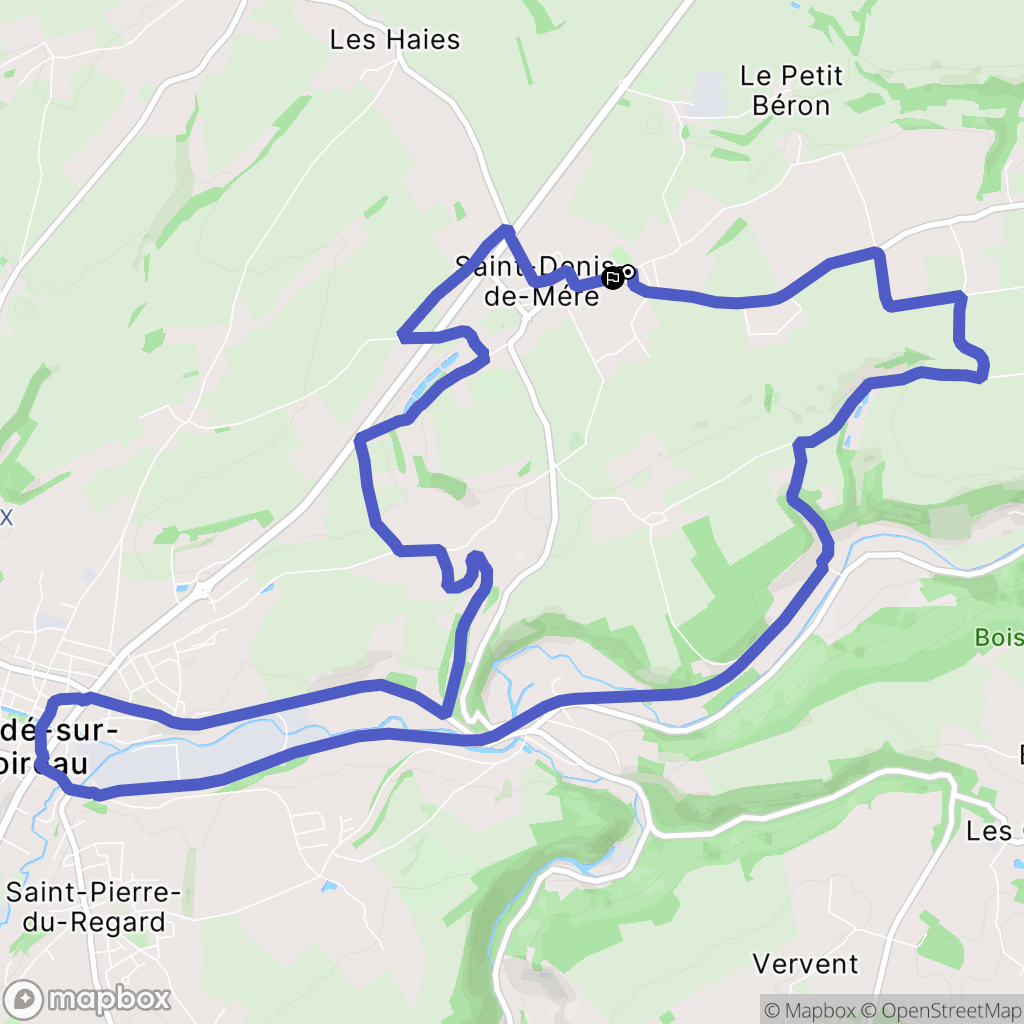 Saint-Denis-de-Méré : carte du parcours de randonnée - France