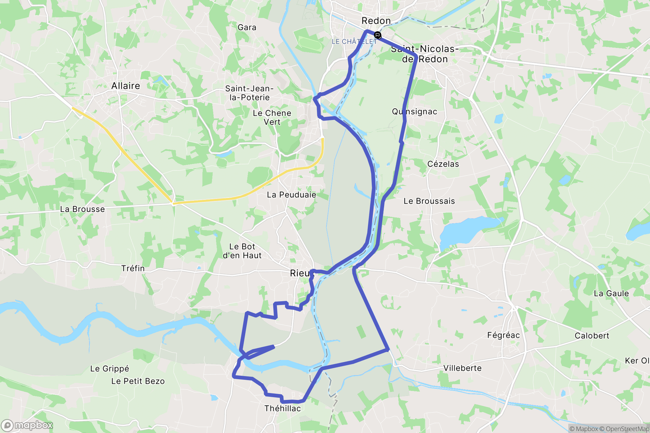 Saint-Nicolas-de-Redon : carte du parcours de randonnée - France