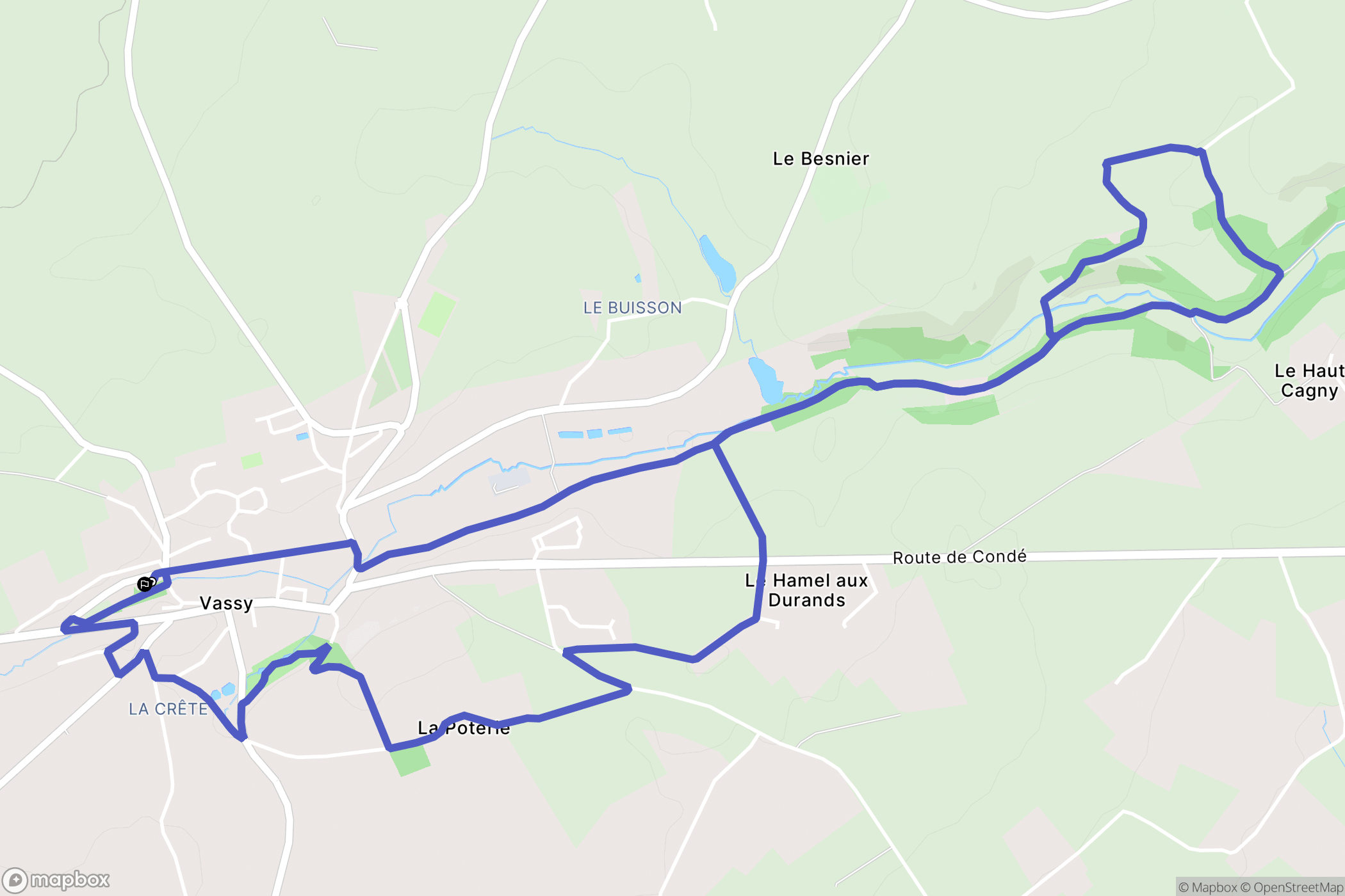 Vassy : carte du parcours de randonnée - France
