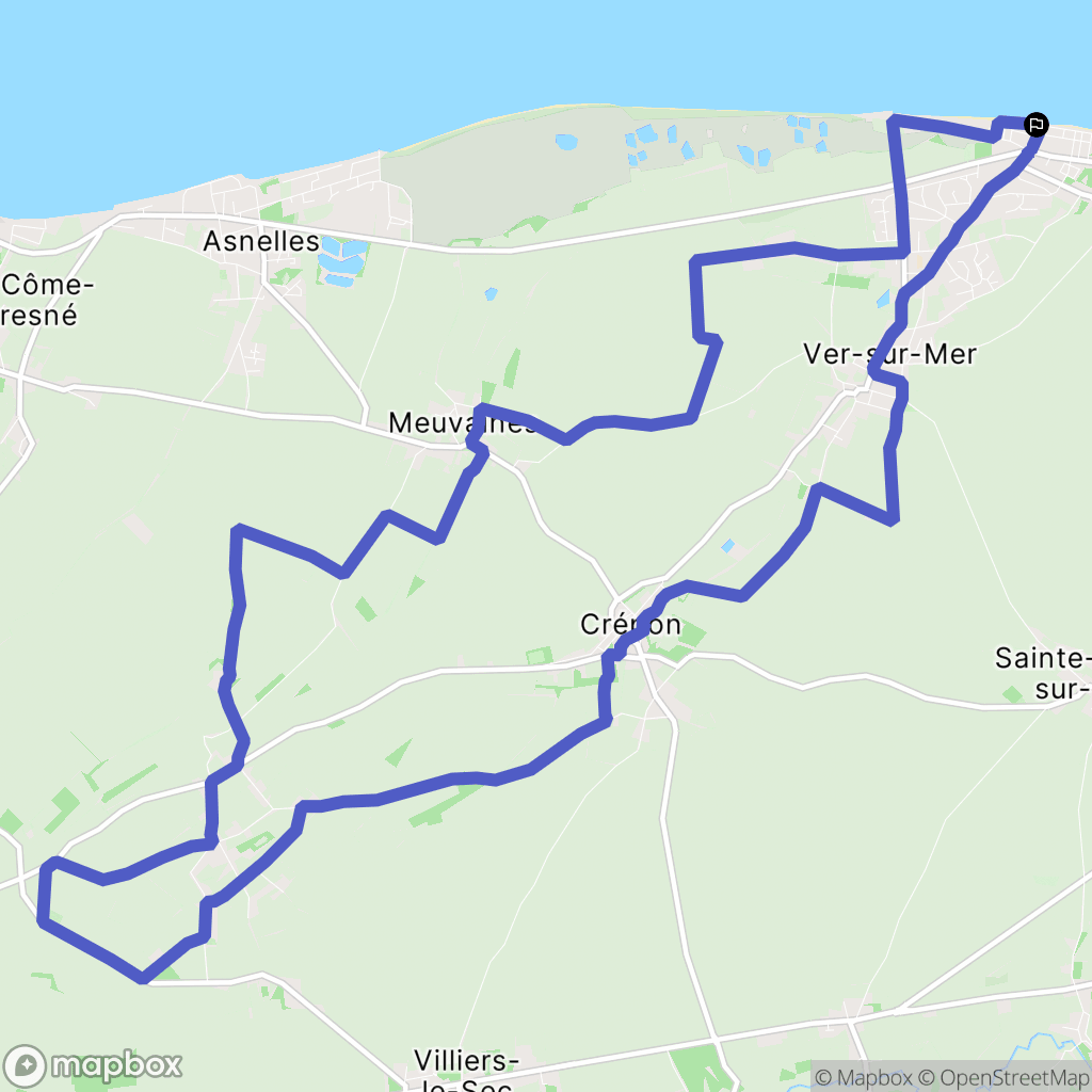 Ver-sur-Mer : carte du parcours de randonnée - France