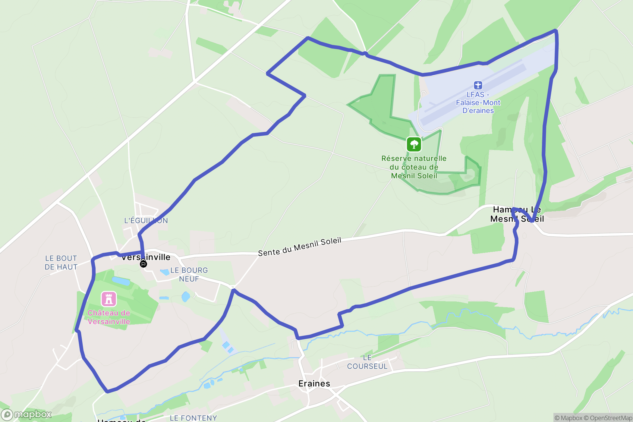 Versainville : carte du parcours de randonnée - France