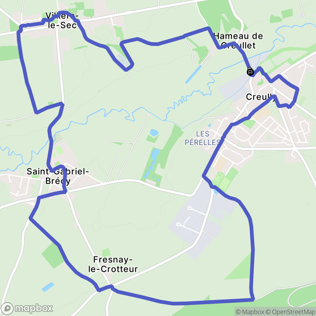 Creully-sur-Seulles : carte du parcours de randonnée - France