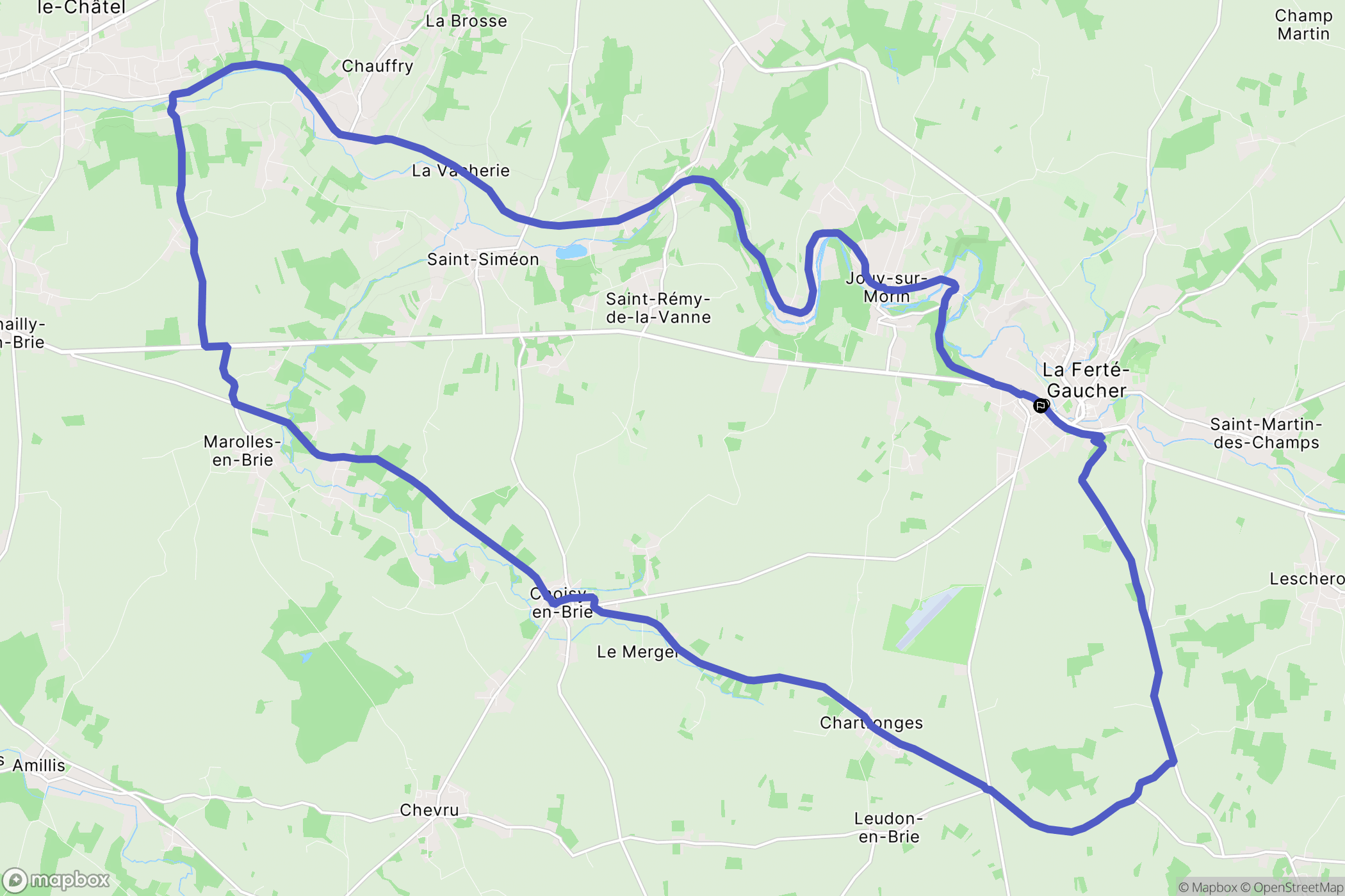 La Ferté Gaucher : carte du parcours de randonnée - France