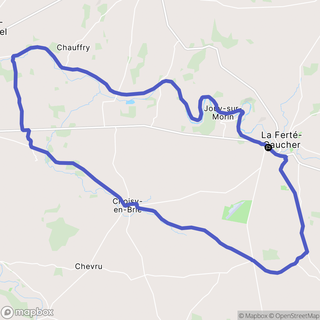La Ferté Gaucher : carte du parcours de randonnée - France