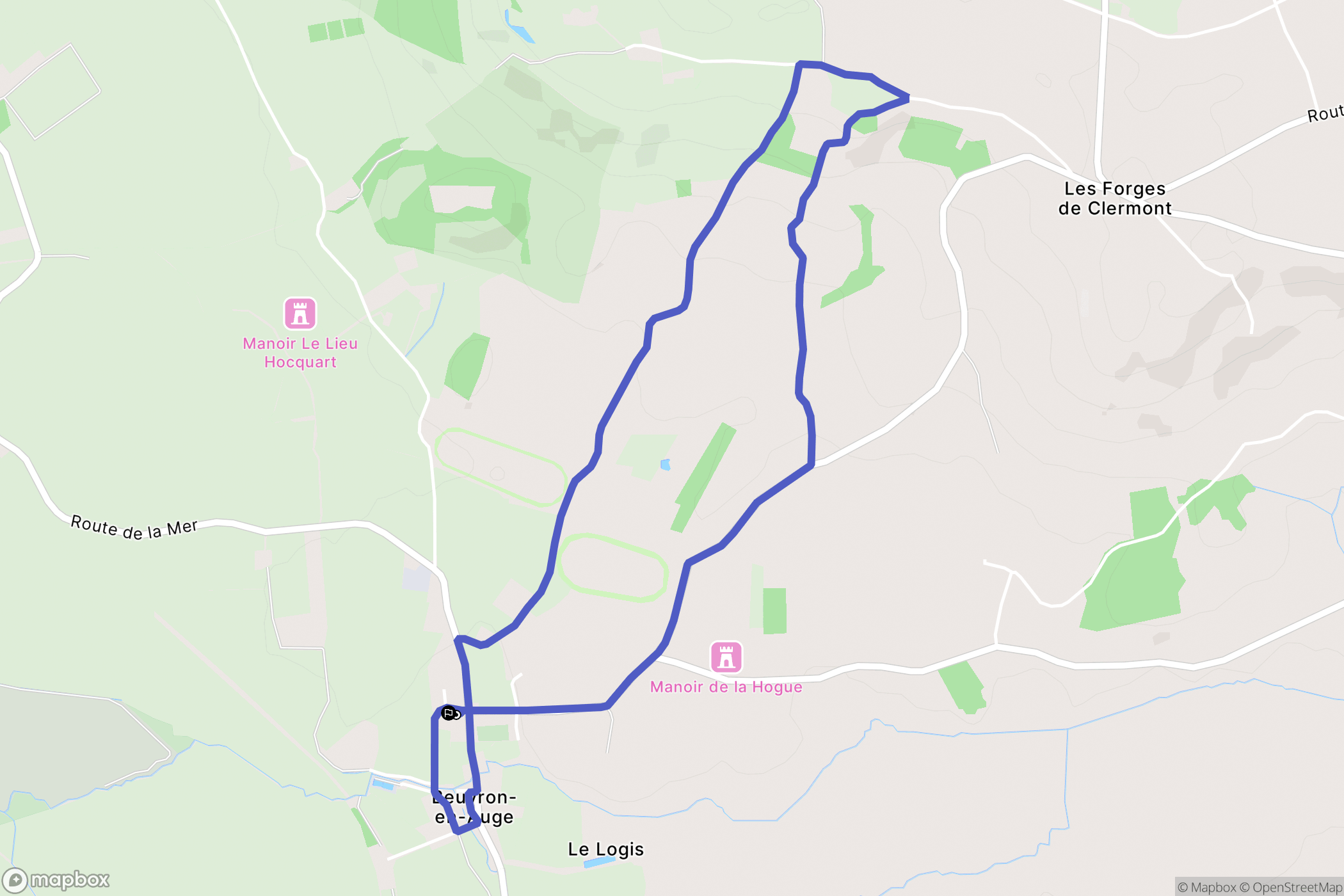 Beuvron-en-Auge : carte du parcours de randonnée - France