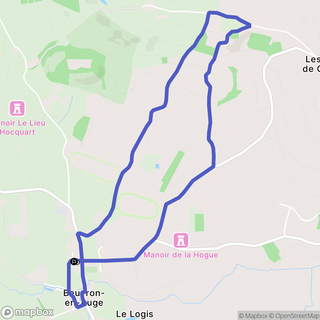 Beuvron-en-Auge : carte du parcours de randonnée - France
