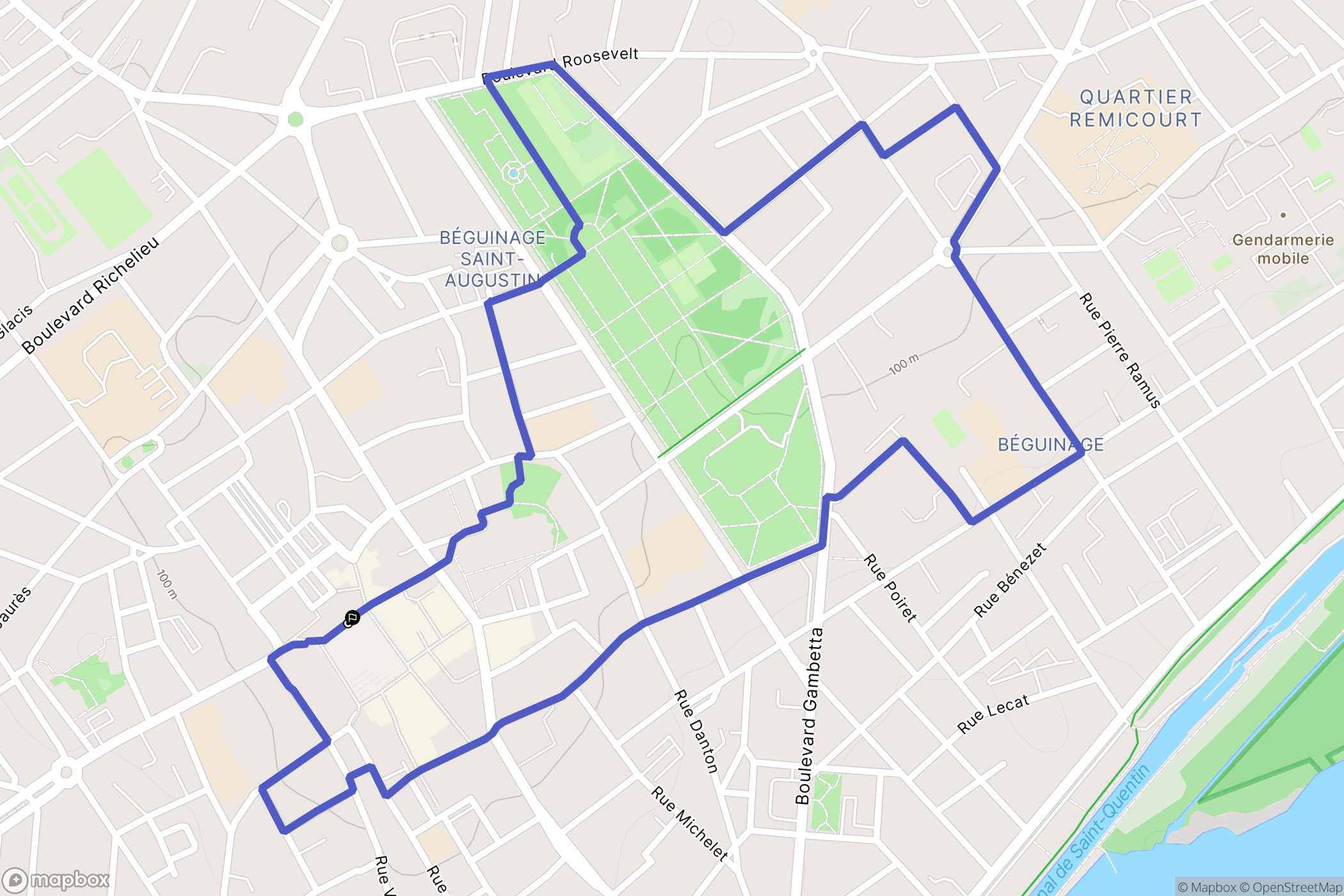 Saint-Quentin : carte du parcours de randonnée - France