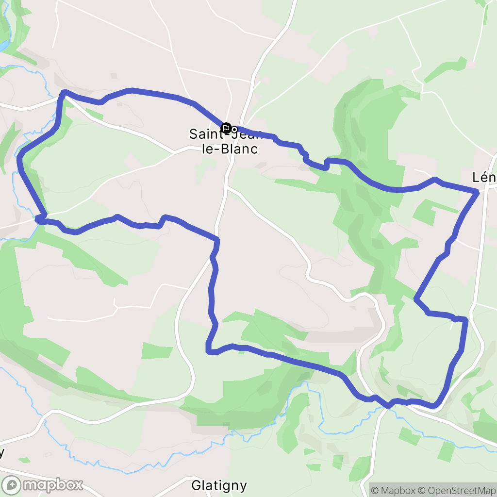 Saint-Jean-le-Blanc : carte du parcours de randonnée - France