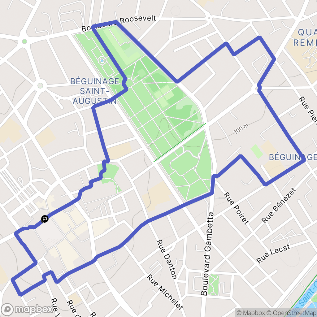 Saint-Quentin : carte du parcours de randonnée - France