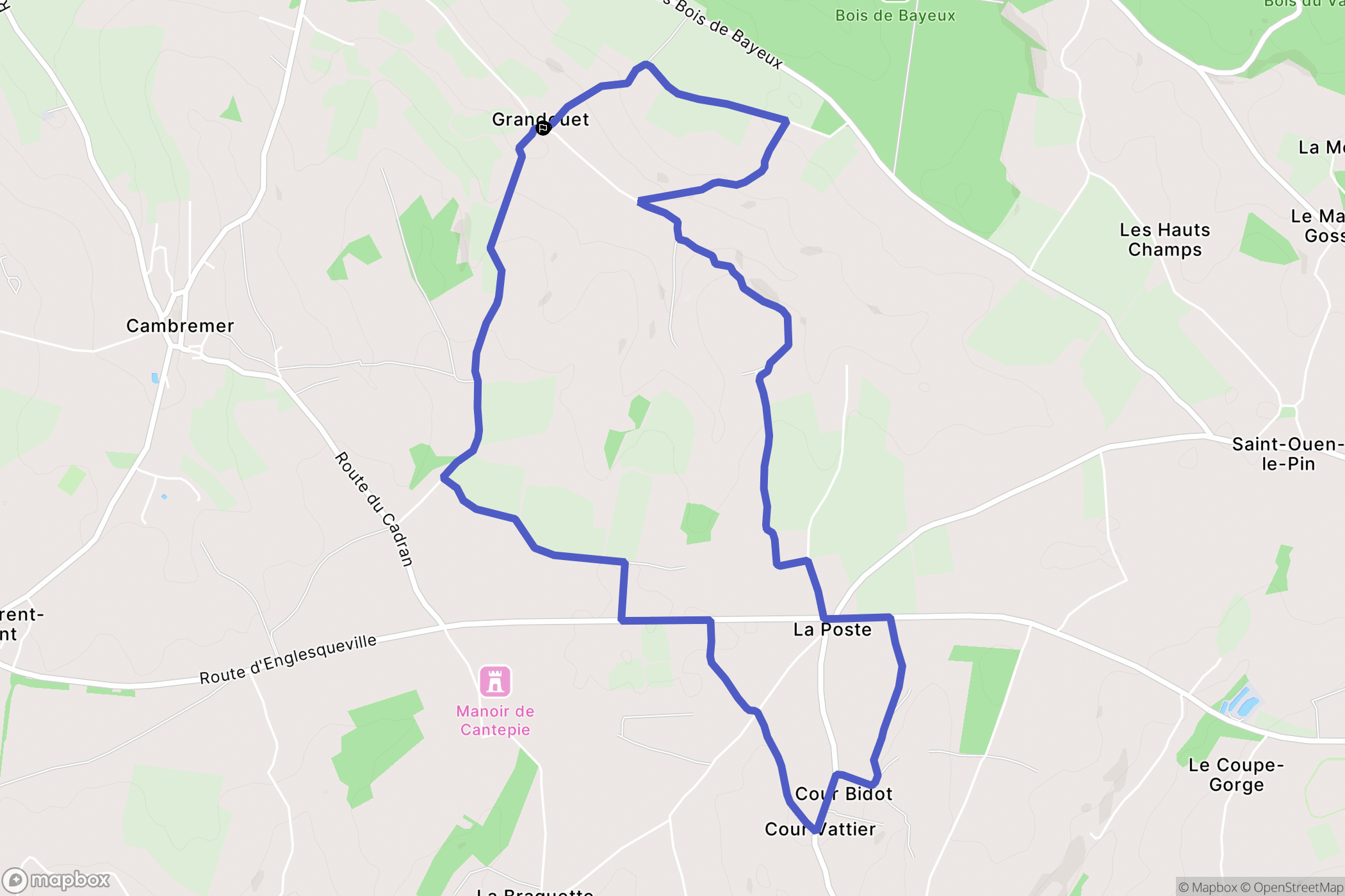 Cambremer : carte du parcours de randonnée - France