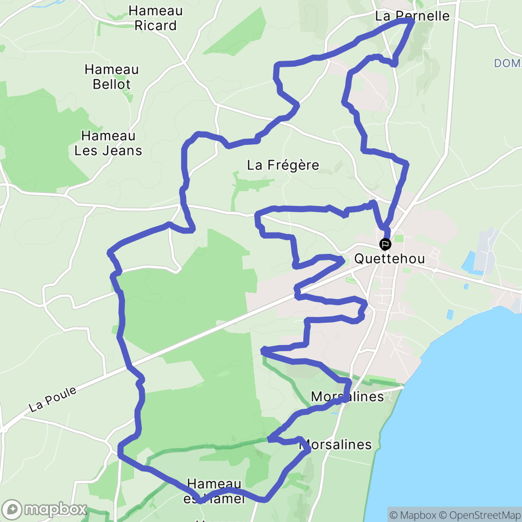 Quettehou : carte du parcours de randonnée - France
