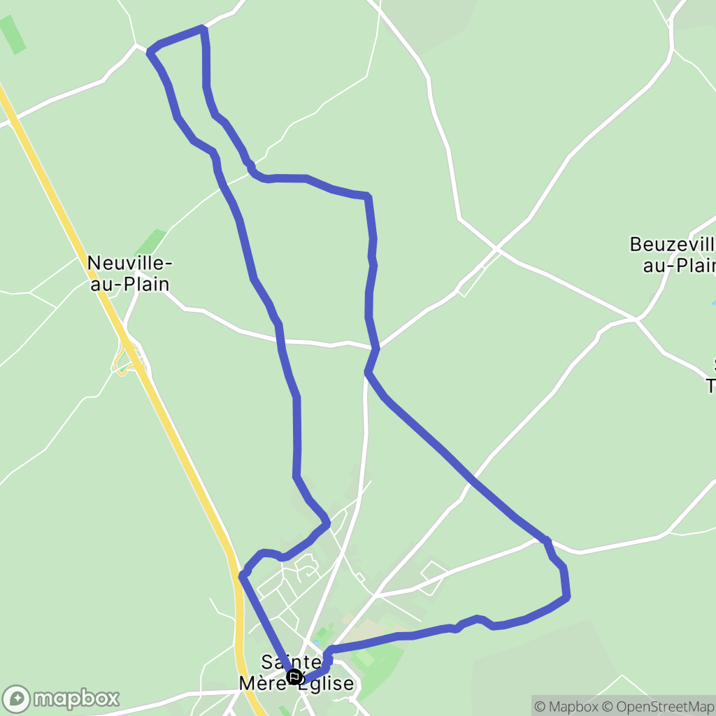 Sainte Mère Eglise : carte du parcours de randonnée - France