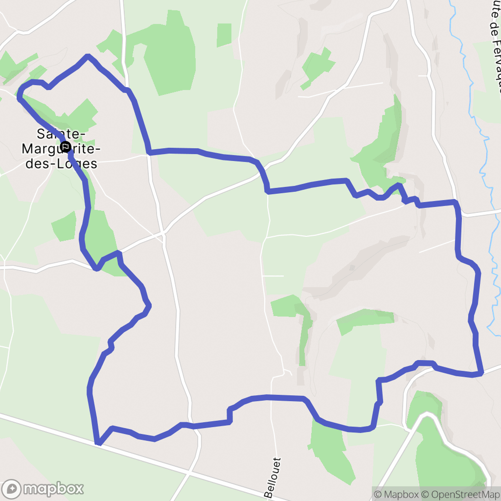 Livarot-Pays-d'Auge (Sainte-Marguerite-des-Loges) : carte du parcours de randonnée - France