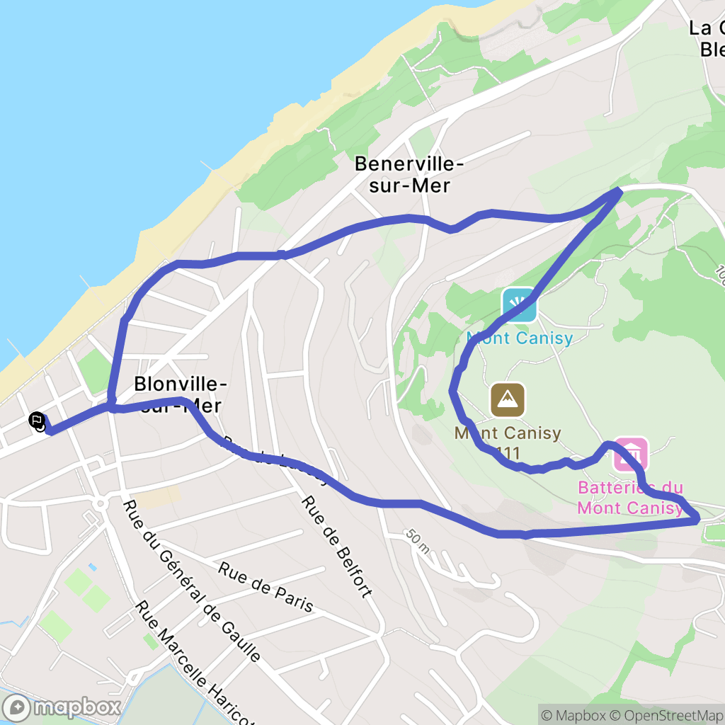 Blonville-sur-Mer : carte du parcours de randonnée - France