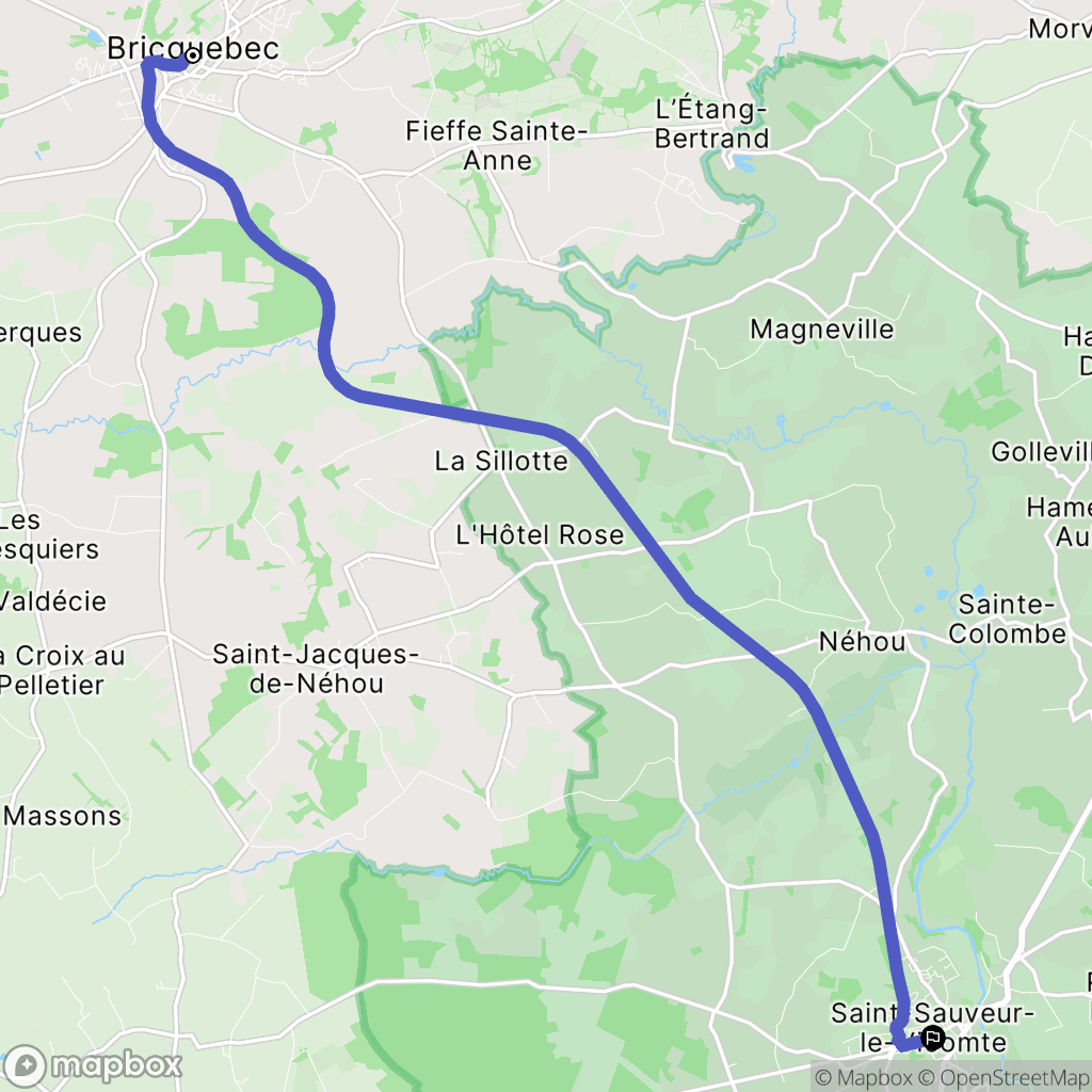 Bricquebec : carte du parcours de randonnée - France
