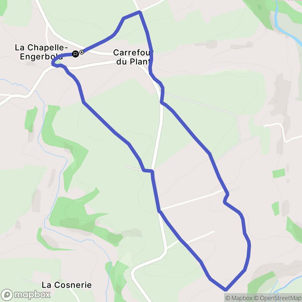 La Chapelle-Engerbold : carte du parcours de randonnée - France