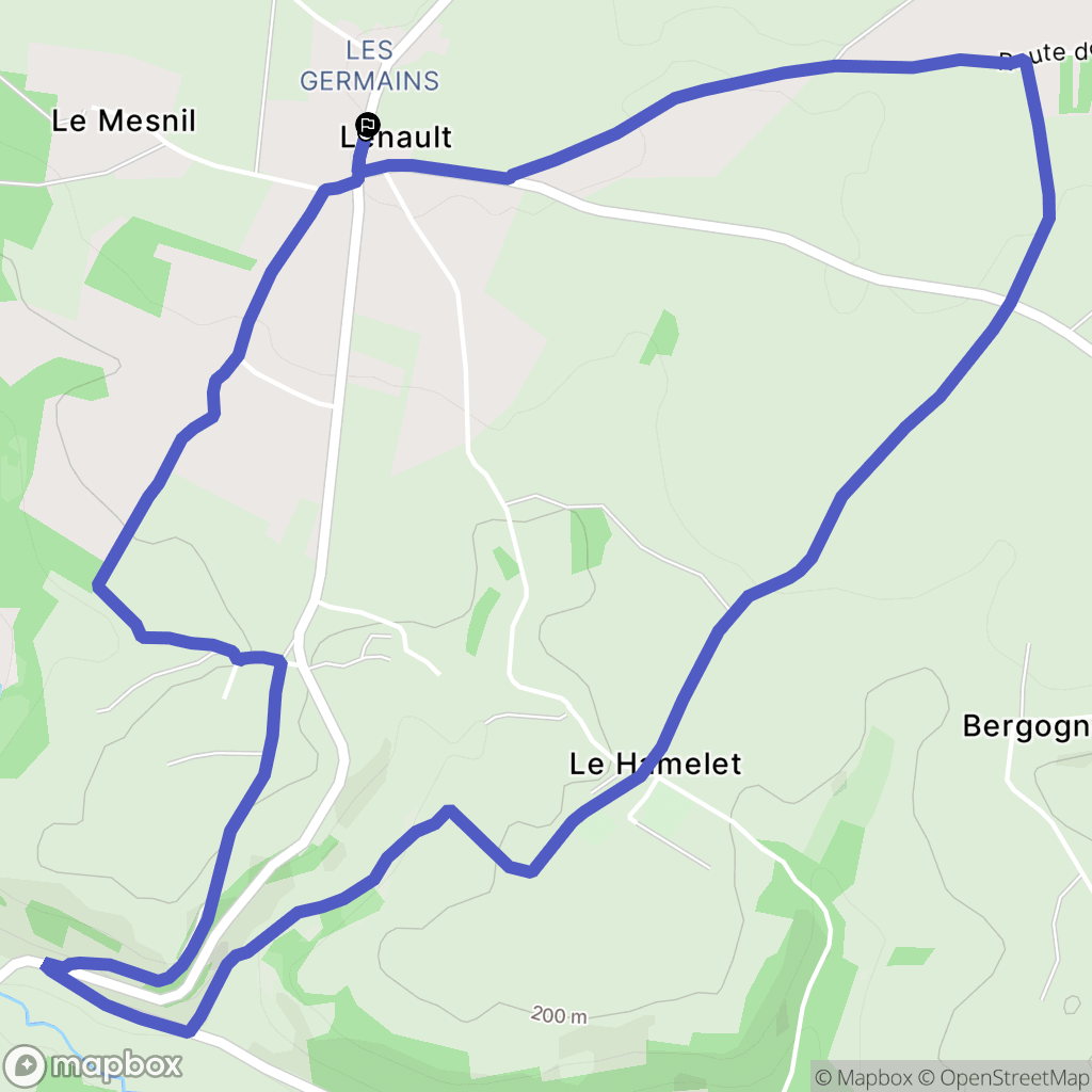 Lénault : carte du parcours de randonnée - France