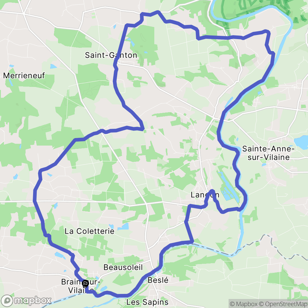 Brain (Chapelle-de-Brain) : carte du parcours de randonnée - France