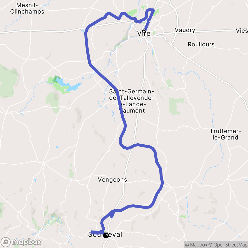 Vire : carte du parcours de randonnée - France