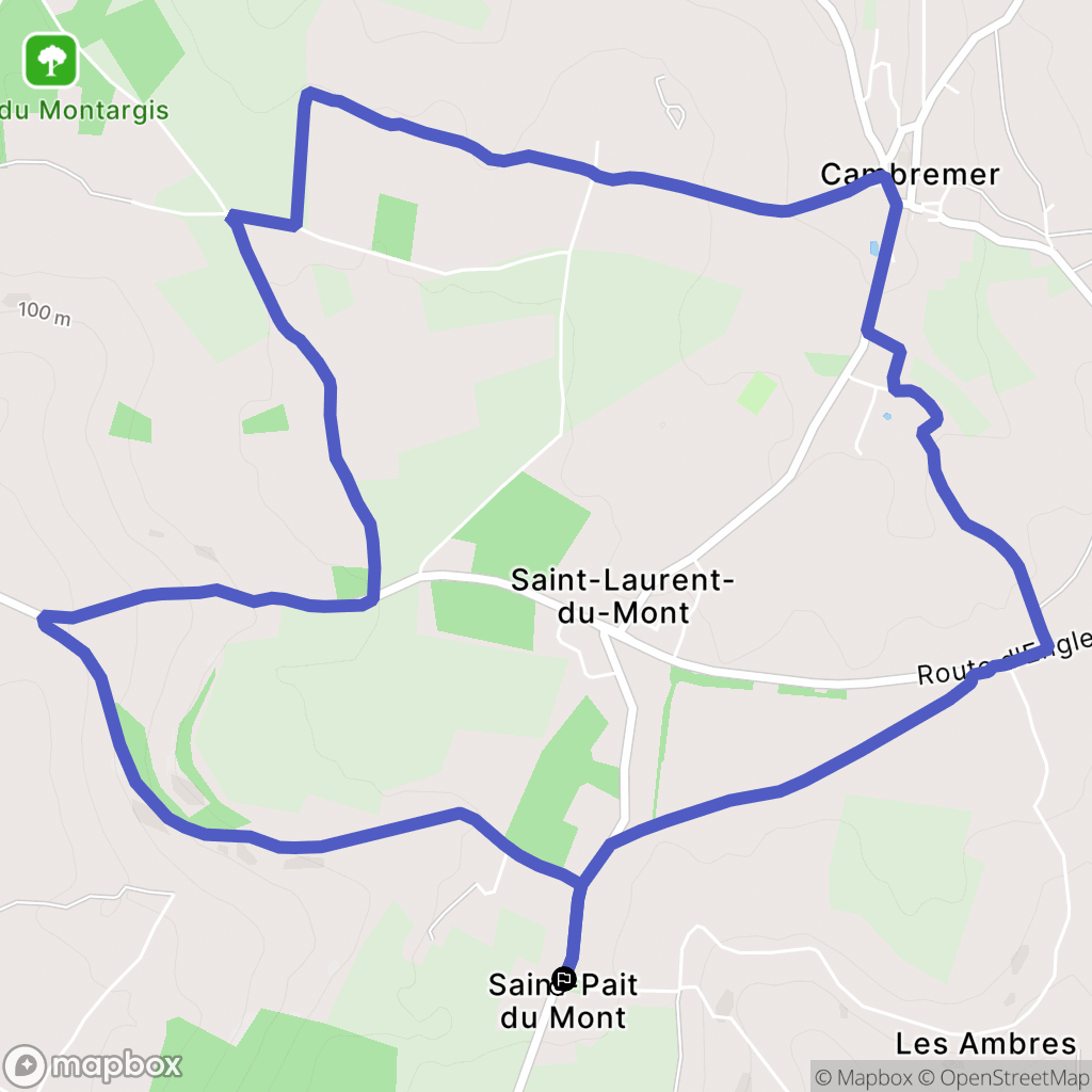 Saint-Pair-du-Mont : carte du parcours de randonnée - France