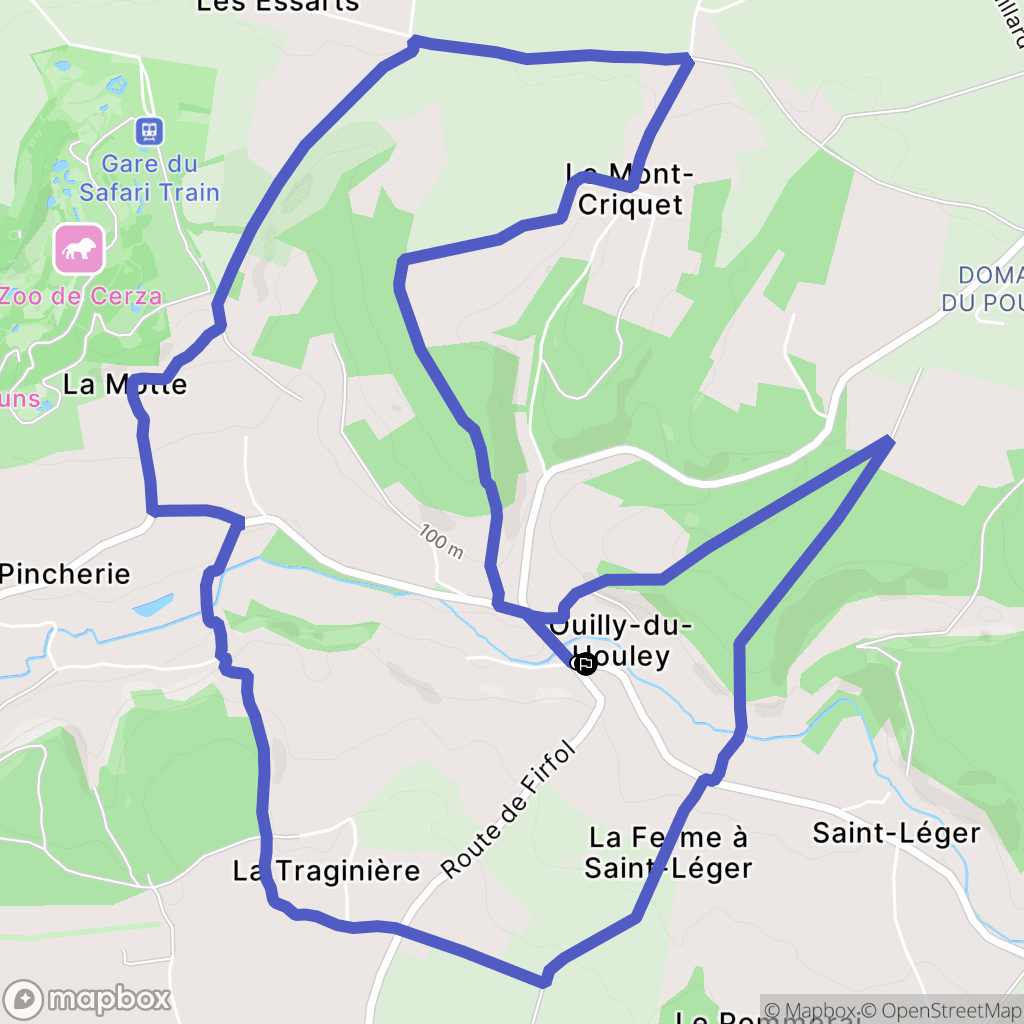 Ouilly-du-Houley : carte du parcours de randonnée - France