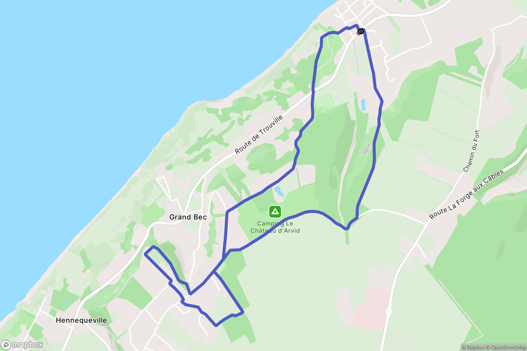 Villerville : carte du parcours de randonnée - France
