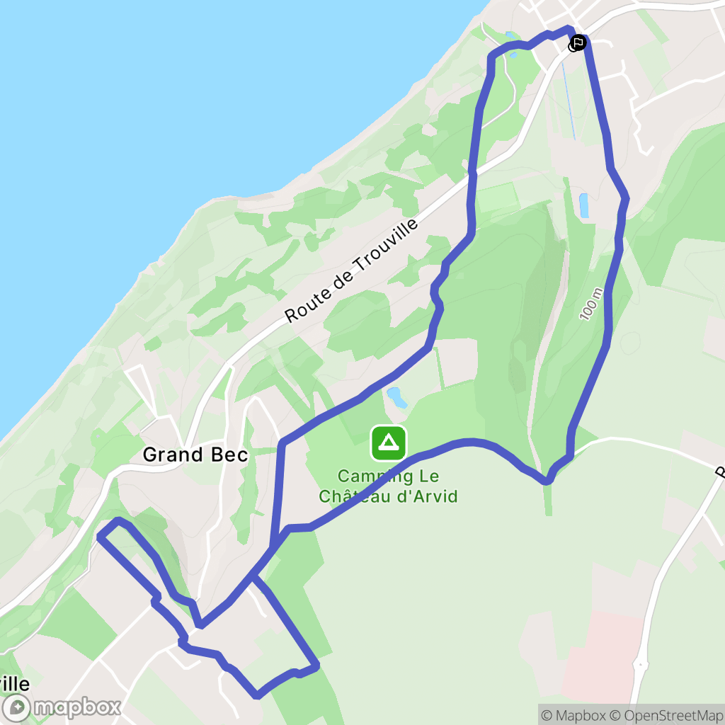 Villerville : carte du parcours de randonnée - France