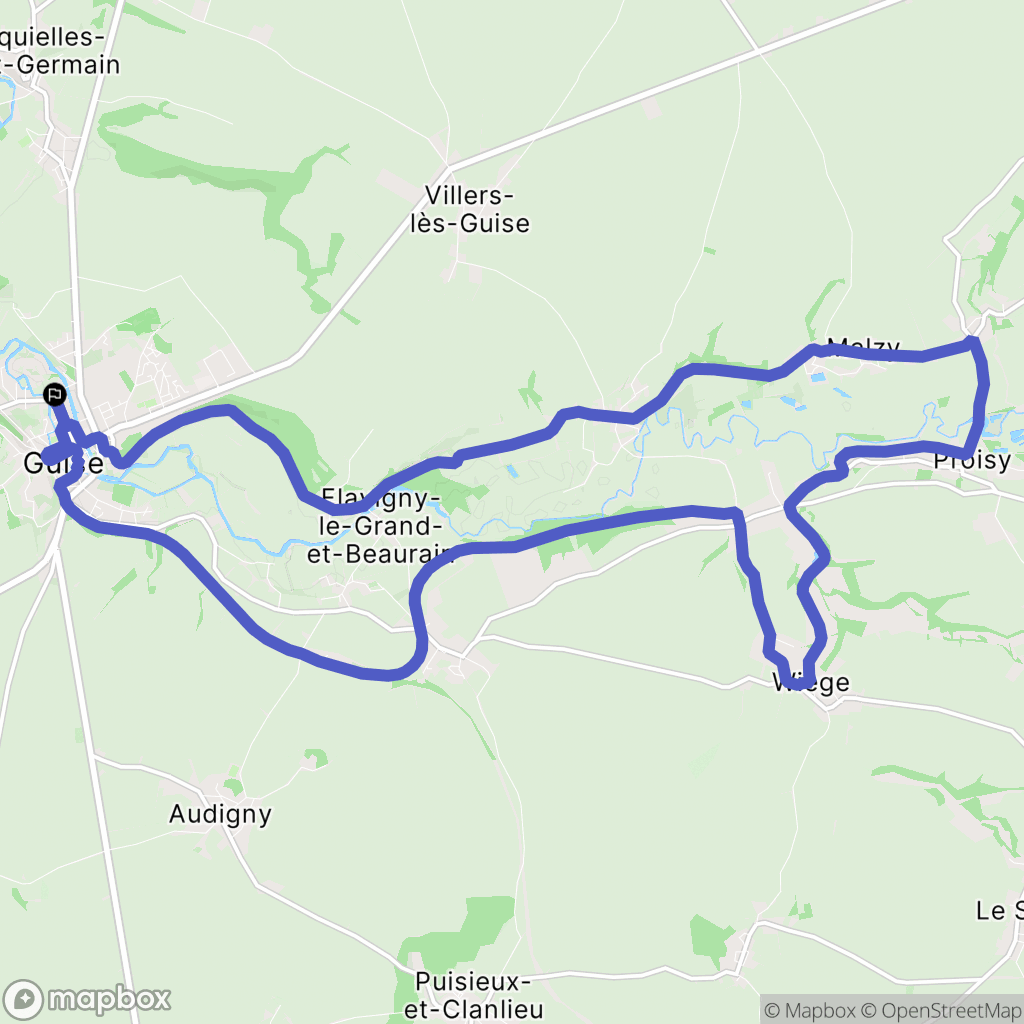 Guise : carte du parcours de randonnée - France